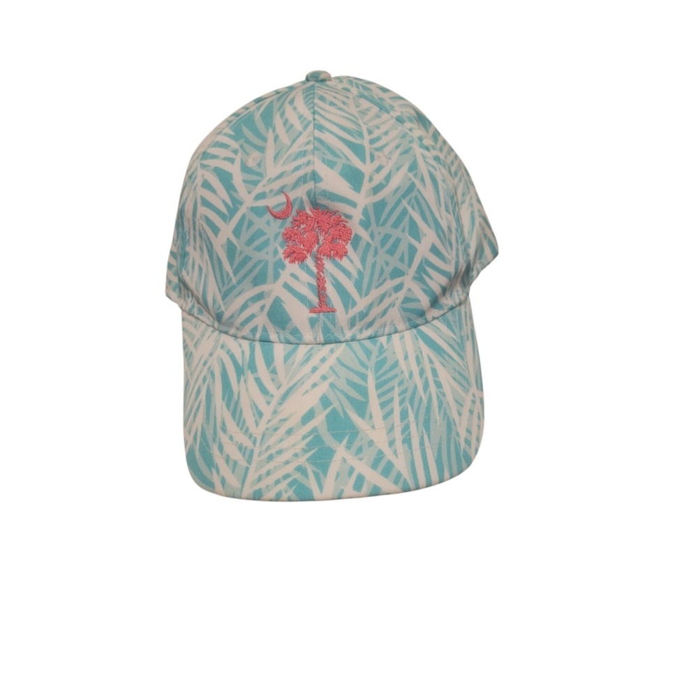 VIV & LOU South Carolina Palmetto Moon  Cap Aqua‎ And Pink